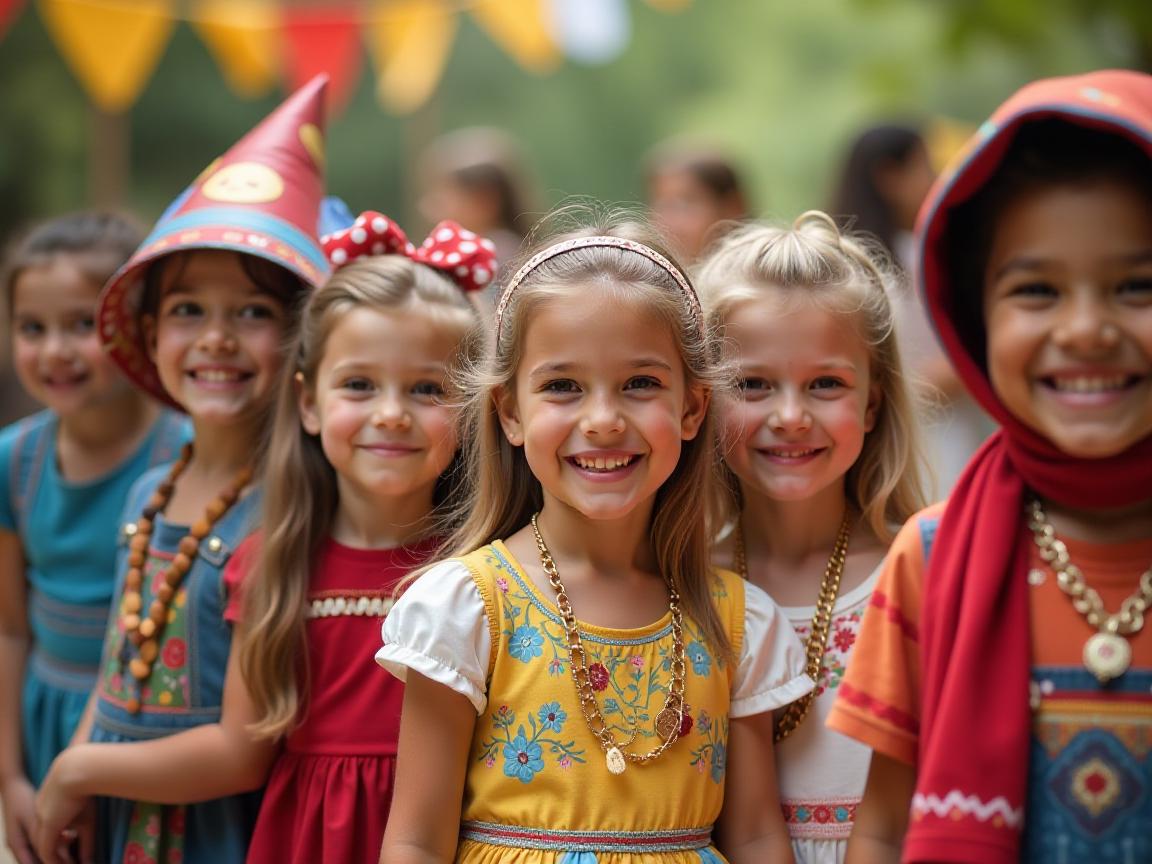 Crianças celebrando festividades e tradições