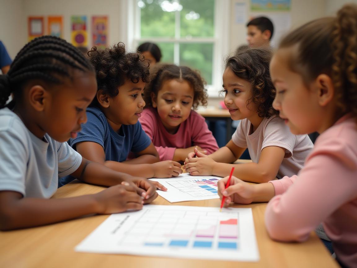 Crianças aprendendo estatística e probabilidade