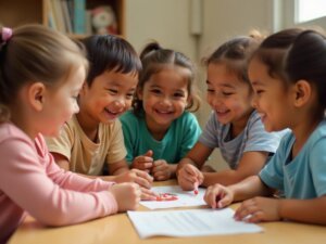 Crianças aprendendo sobre valores e ética