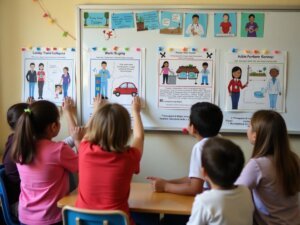 Crianças Aprendendo sobre Sociedade e Trabalho