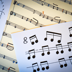 Imagem mostrando composição musical com elementos matemáticos em sala de aula