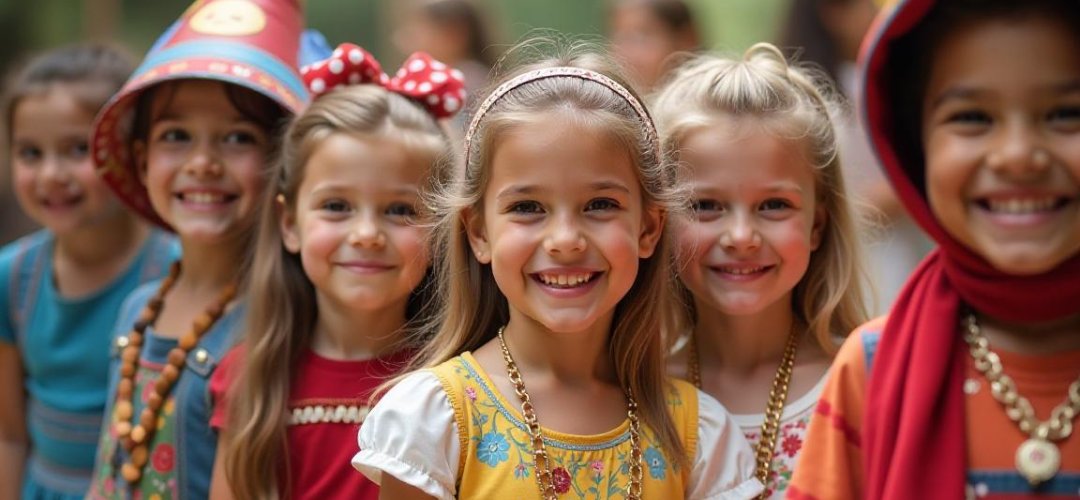 Crianças celebrando festividades e tradições